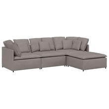 Modulaire Bank Met Voetenbank En Kussens Stof Taupe