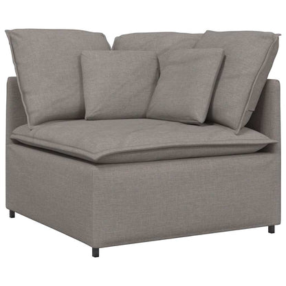 Modulaire Bank Met Voetenbank En Kussens Stof Taupe