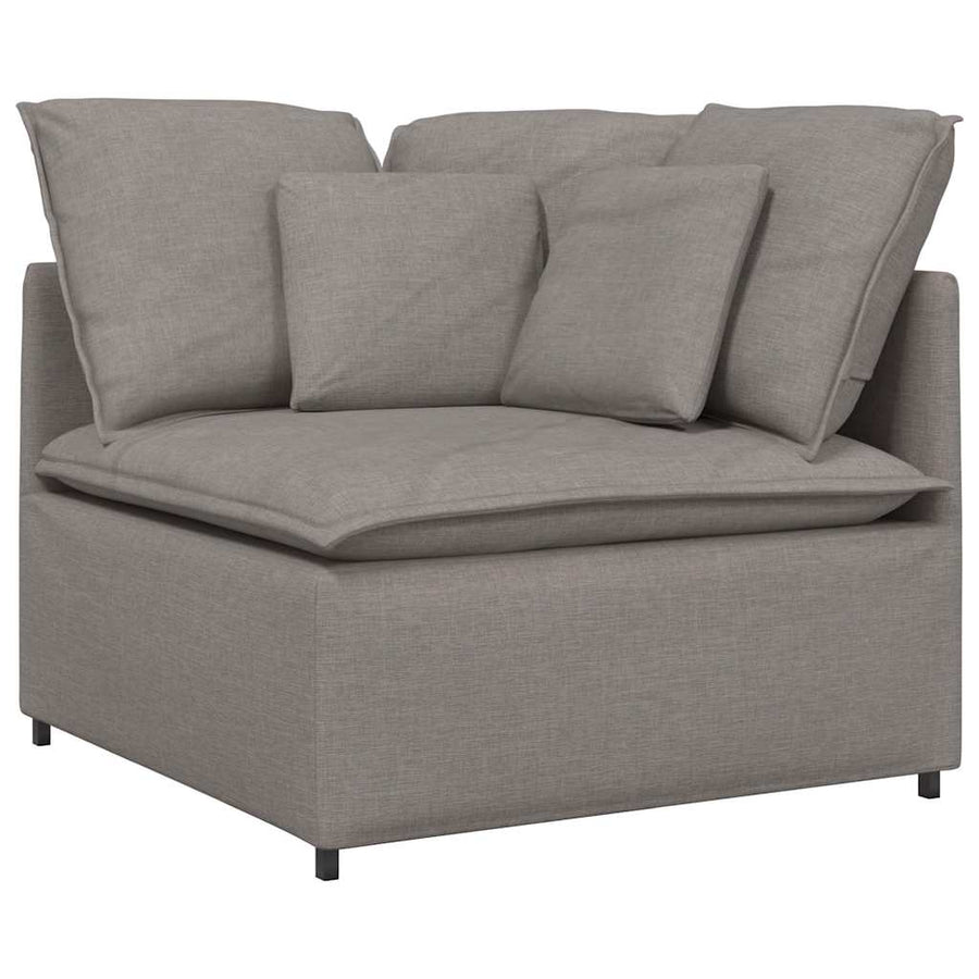 Modulaire Bank Met Voetenbank En Kussens Stof Taupe