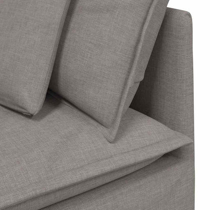 Modulaire Bank Met Voetenbank En Kussens Stof Taupe