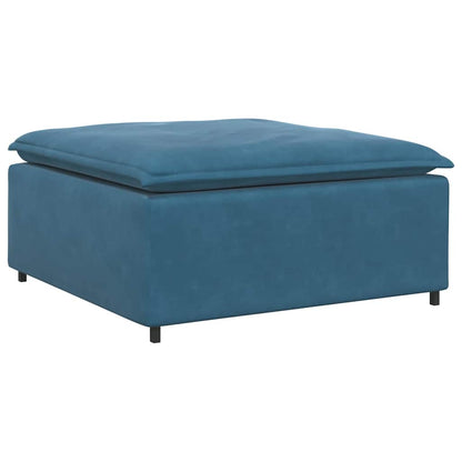Modulaire Bank Met Voetenbank En Kussens Fluweel Blauw