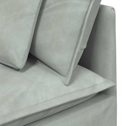 Modulaire Bank Met Voetenbank En Kussens Fluweel Lichtgrijs