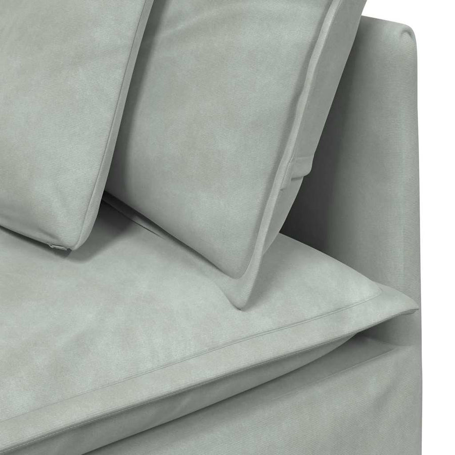 Modulaire Bank Met Voetenbank En Kussens Fluweel Lichtgrijs