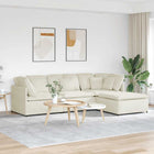 Modulaire bank met voetenbank fluweel crèmekleurig 300x200x64 cm