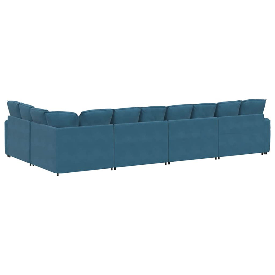Modulaire Bank Met Kussens Fluweel Blauw