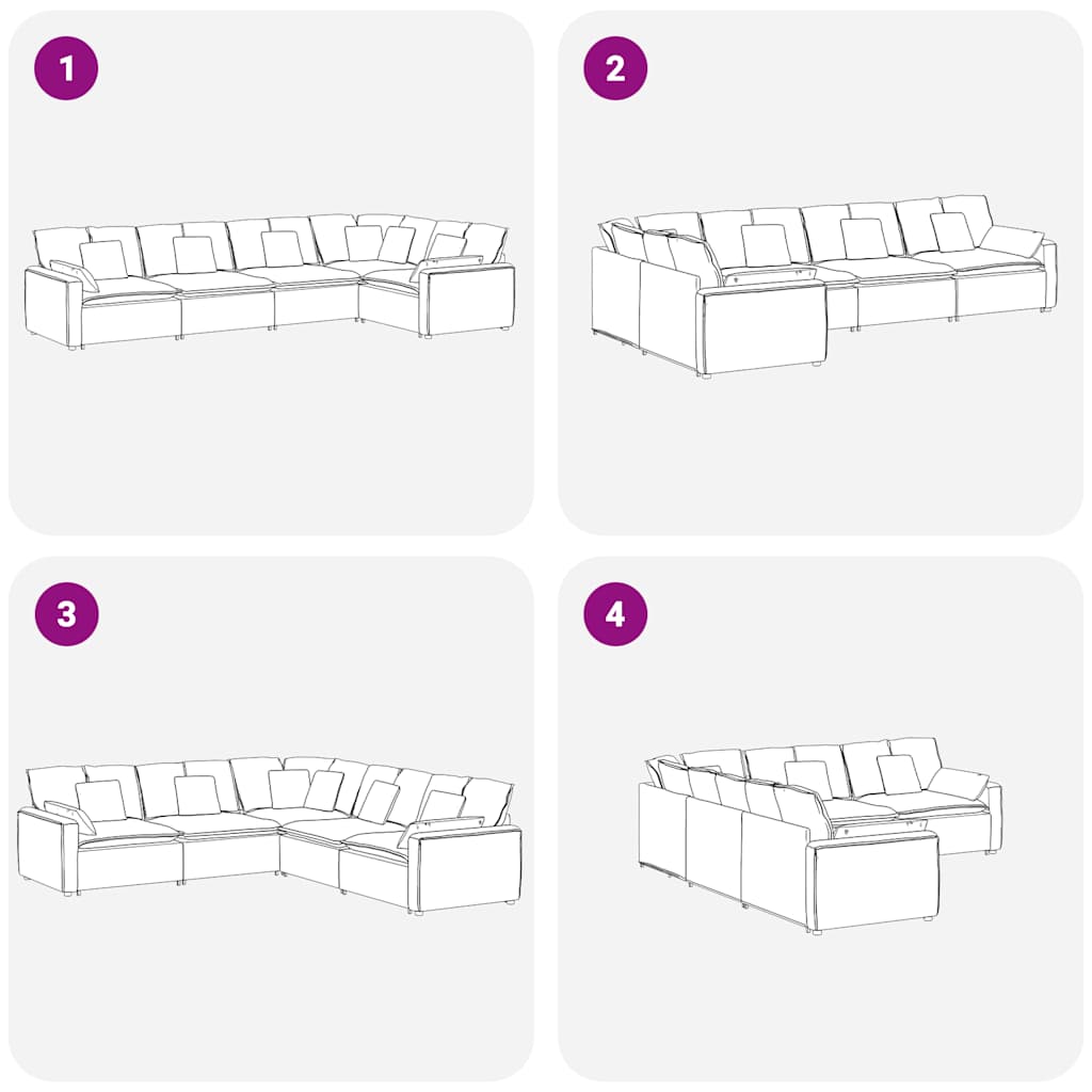 Modulaire Bank Met Kussens Fluweel Blauw