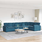 Modular Sofa With Cushions Velvet Blue