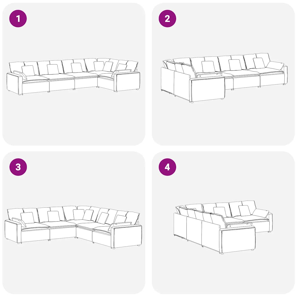 Modulaire Bank Met Kussens Fluweel Lichtgrijs