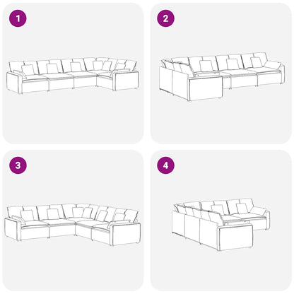 Modulaire Bank Met Kussens Fluweel Lichtgrijs