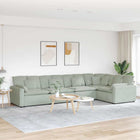 Modular sofa with cushions velvet light grey