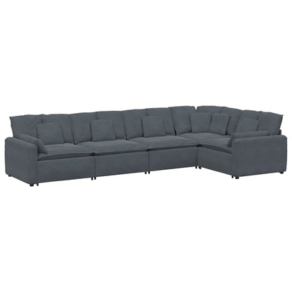 Modulaire Bank Met Kussens Fluweel Donkergrijs