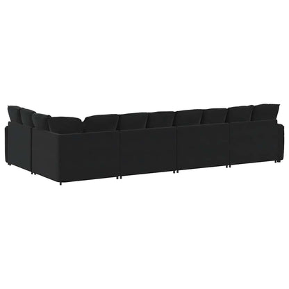 Modulaire Bank Met Kussens Fluweel Zwart