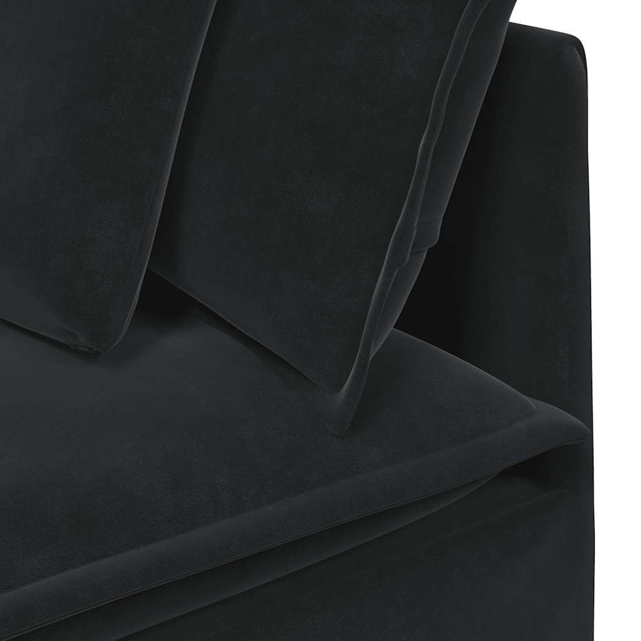 Modulaire Bank Met Kussens Fluweel Zwart