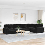 Modulaire bank fluweel zwart met kussens
