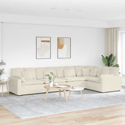 Modulaire bank fluweel crème 417x217x64 cm