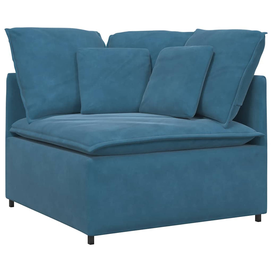 Modulaire Bank Met Kussens Fluweel Blauw