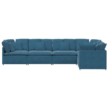 Modulaire Bank Met Kussens Fluweel Blauw