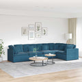 Modulaire Bank Met Kussens Fluweel Blauw
