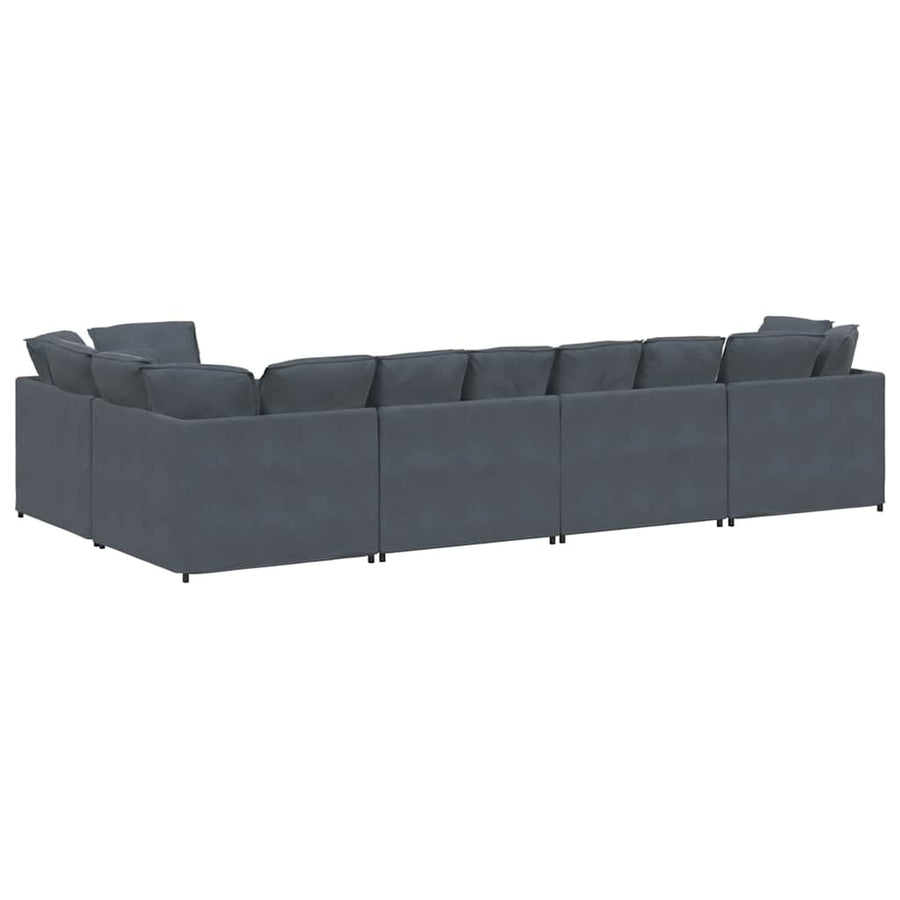 Modulaire Bank Met Kussens Fluweel Donkergrijs