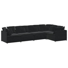 Modulaire Bank Met Kussens Fluweel Zwart