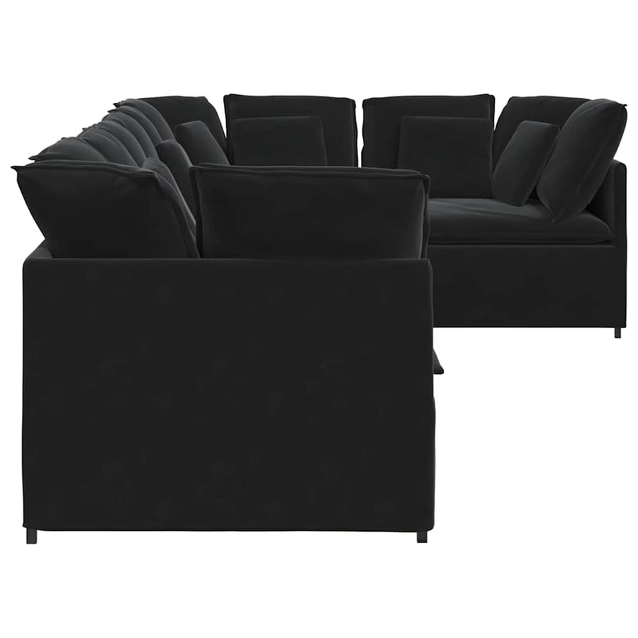 Modulaire Bank Met Kussens Fluweel Zwart