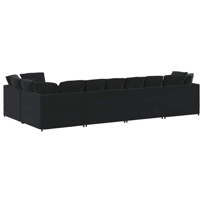 Modulaire Bank Met Kussens Fluweel Zwart