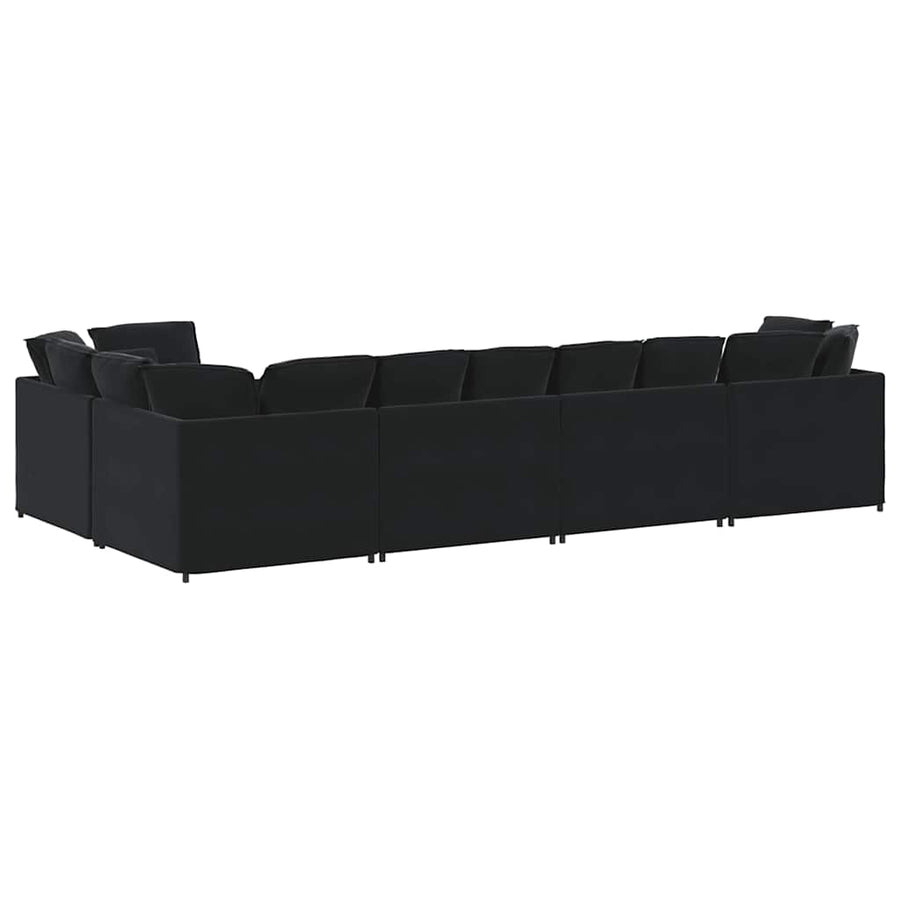 Modulaire Bank Met Kussens Fluweel Zwart