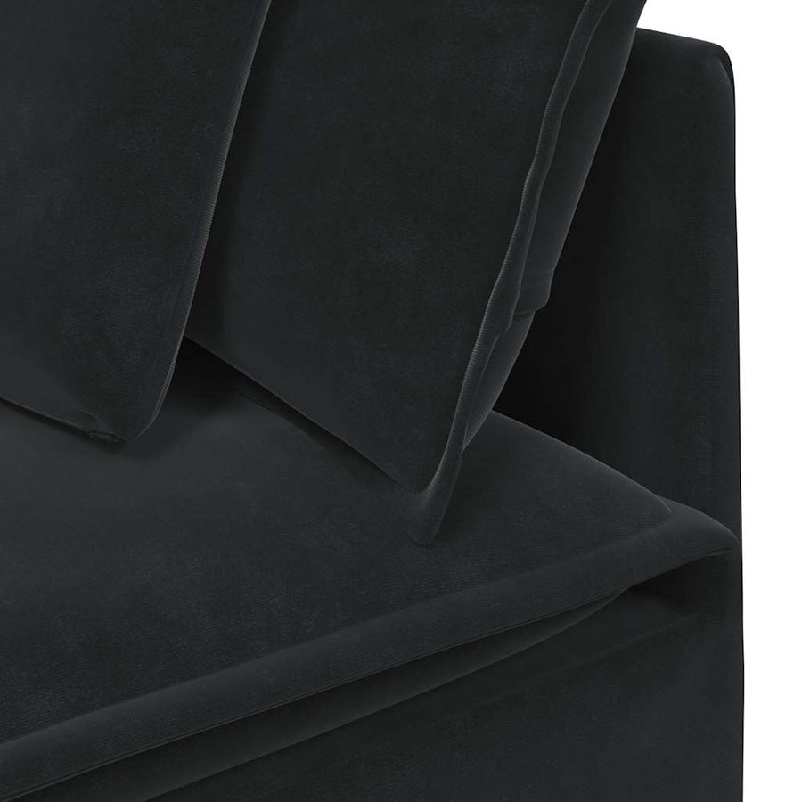 Modulaire Bank Met Kussens Fluweel Zwart