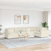 Modulaire bank fluweel crèmekleurig 400x200x64 cm