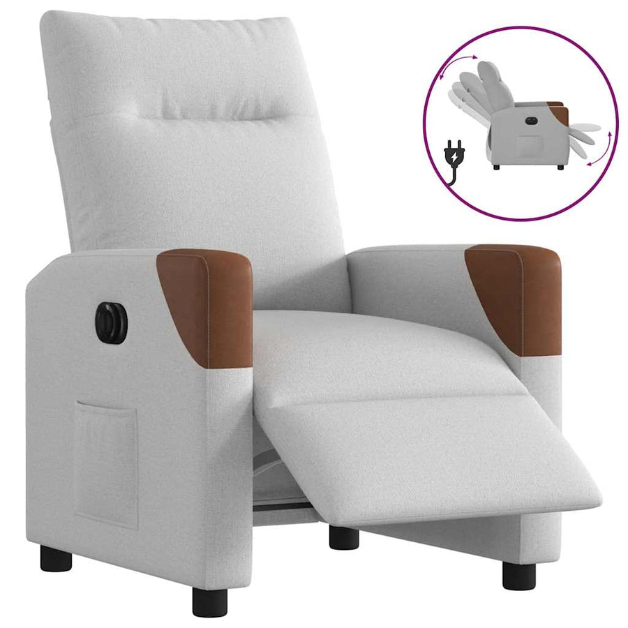 Fauteuil elektrisch verstelbaar stof wolk grijs