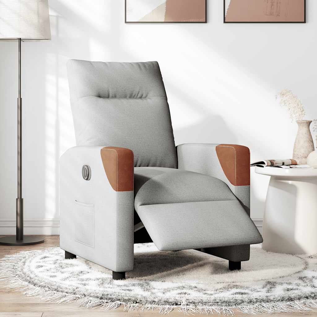Fauteuil elektrisch verstelbaar stof wolk grijs