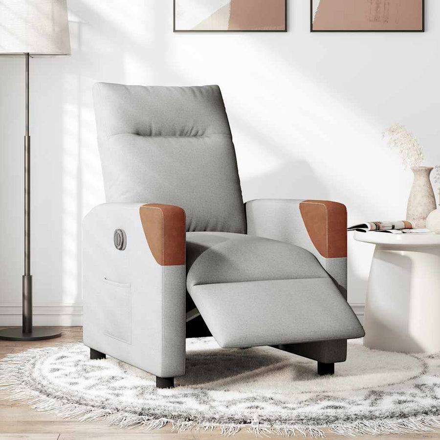 Fauteuil elektrisch verstelbaar stof wolk grijs