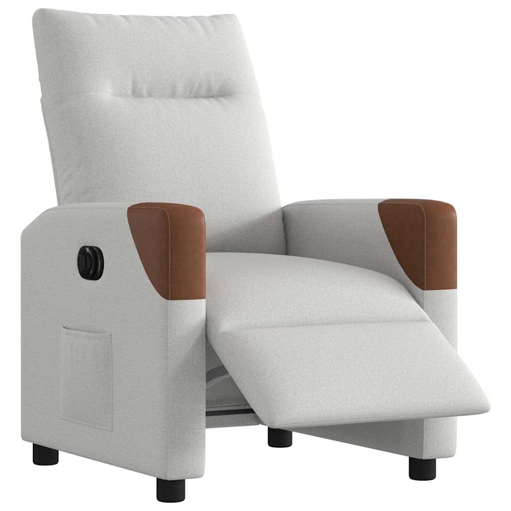 Fauteuil elektrisch verstelbaar stof wolk grijs