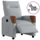 Electrically adjustable armchair, light grey fabric