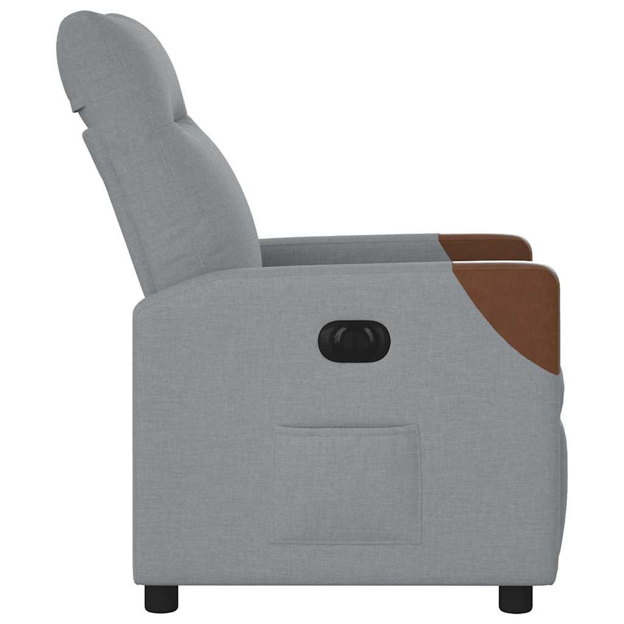 Fauteuil elektrisch verstelbaar stof lichtgrijs
