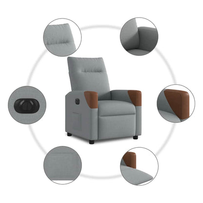 Fauteuil elektrisch verstelbaar stof lichtgrijs