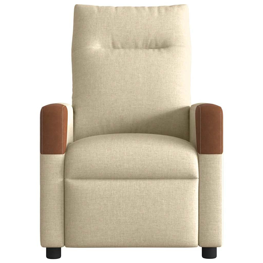 Fauteuil verstelbaar elektrisch stof crèmekleurig
