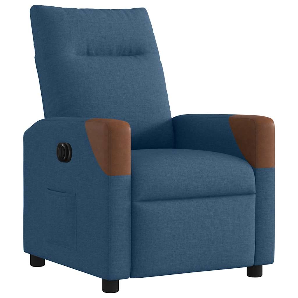 Fauteuil elektrisch verstelbaar stof blauw