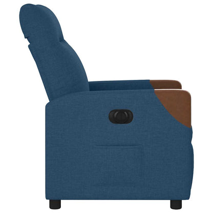 Fauteuil elektrisch verstelbaar stof blauw