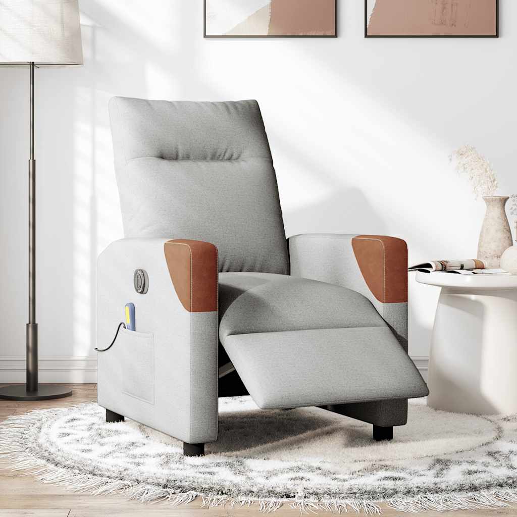 Massagestoel elektrisch verstelbaar stof wolk grijs