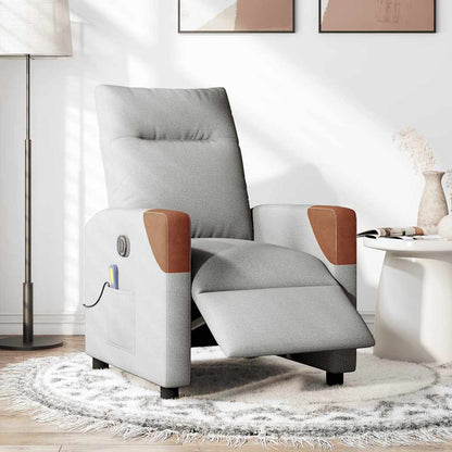 Massagestoel elektrisch verstelbaar stof wolk grijs