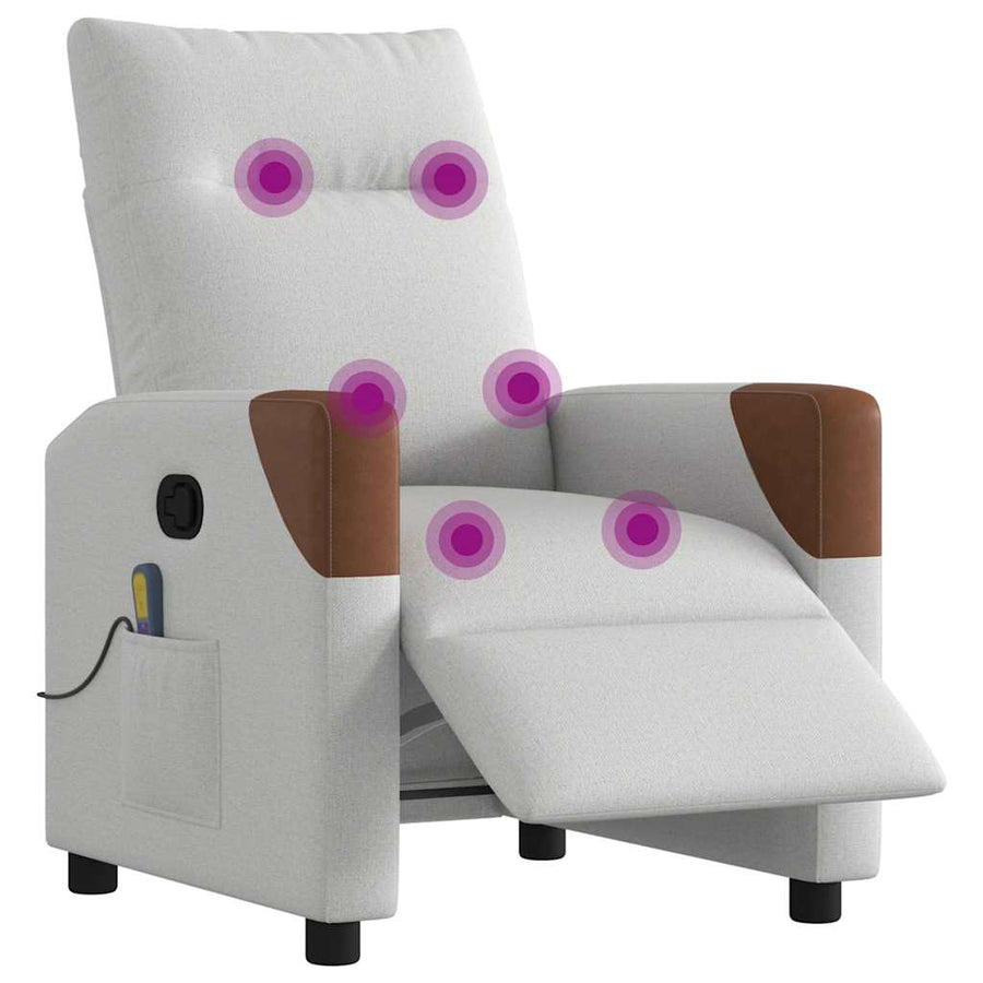 Massagestoel elektrisch verstelbaar stof wolk grijs