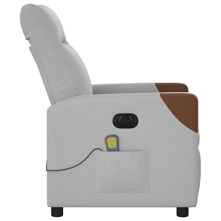 Massagestoel elektrisch verstelbaar stof wolk grijs