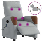 Electric adjustable massage chair fabric light gray