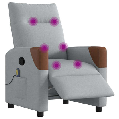 Massagestoel elektrisch verstelbaar stof lichtgrijs