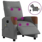 Massage chair electrically adjustable fabric dark grey