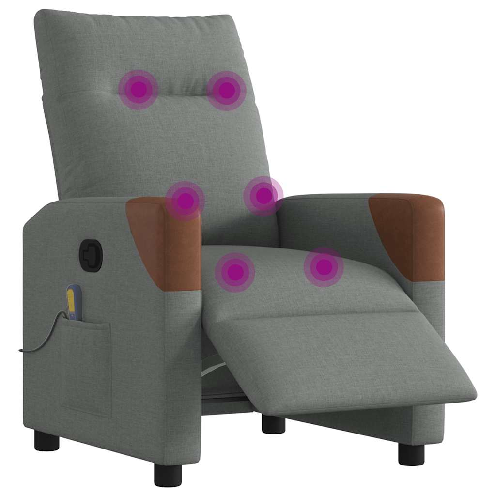 Massagestoel elektrisch verstelbaar stof donkergrijs