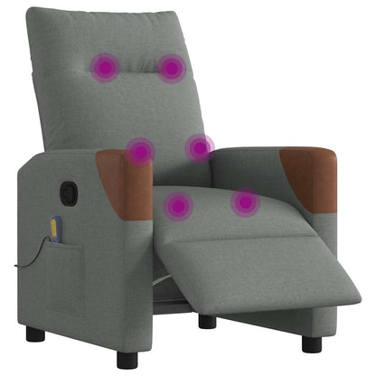 Massagestoel elektrisch verstelbaar stof donkergrijs