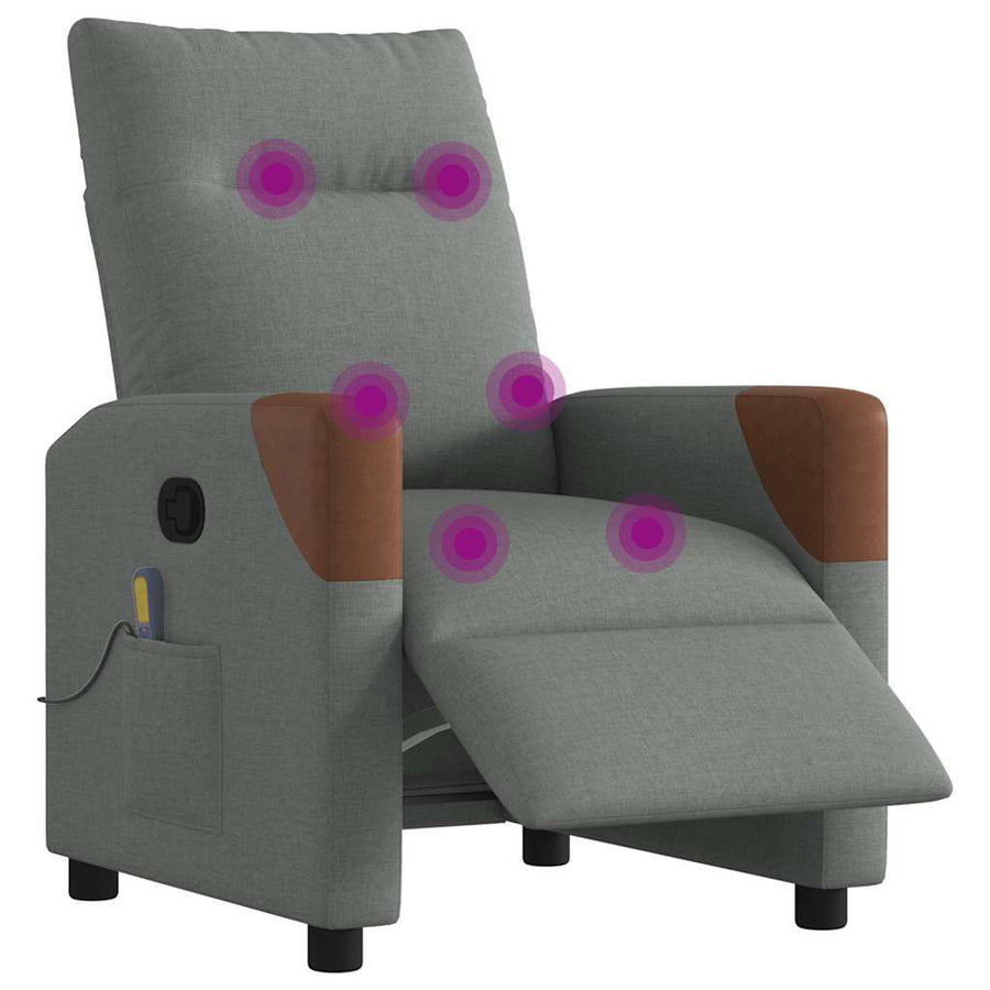 Massagestoel elektrisch verstelbaar stof donkergrijs