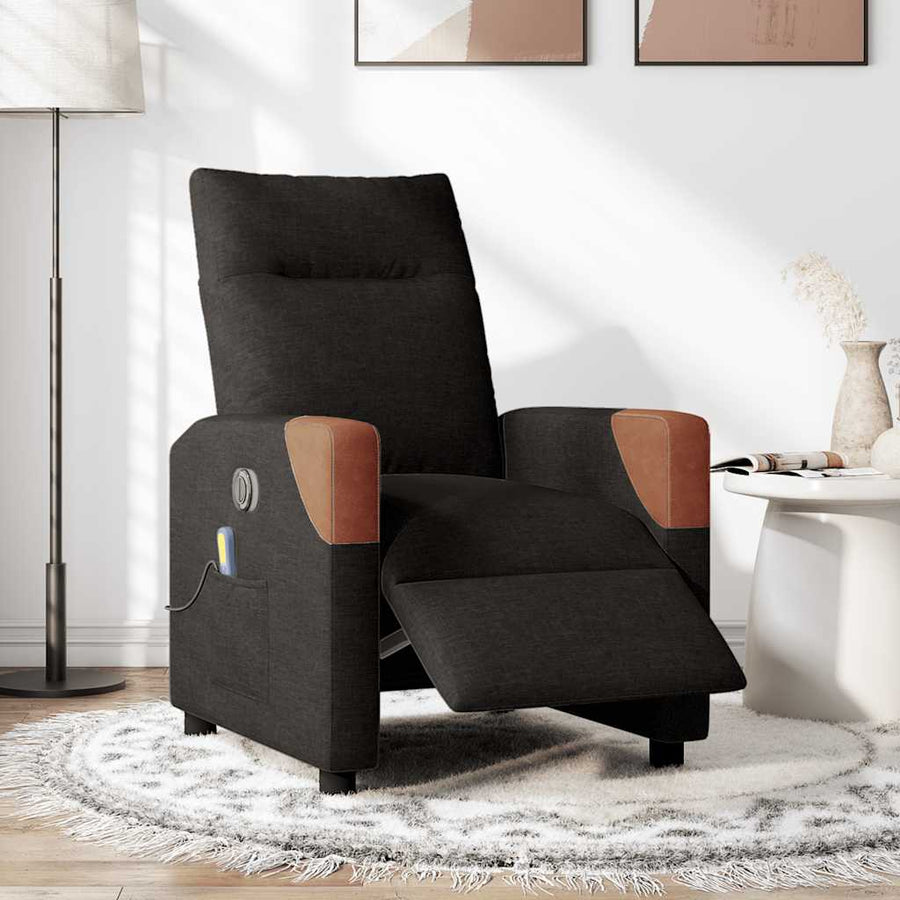 Massagestoel elektrisch verstelbaar stof zwart